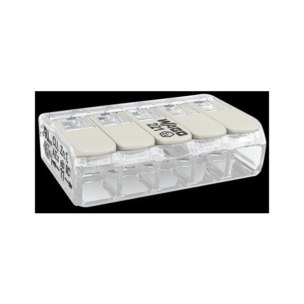 Borne wago ex e 221 mini 5x4mm² à leviers souple & rigide - Wago - 221485