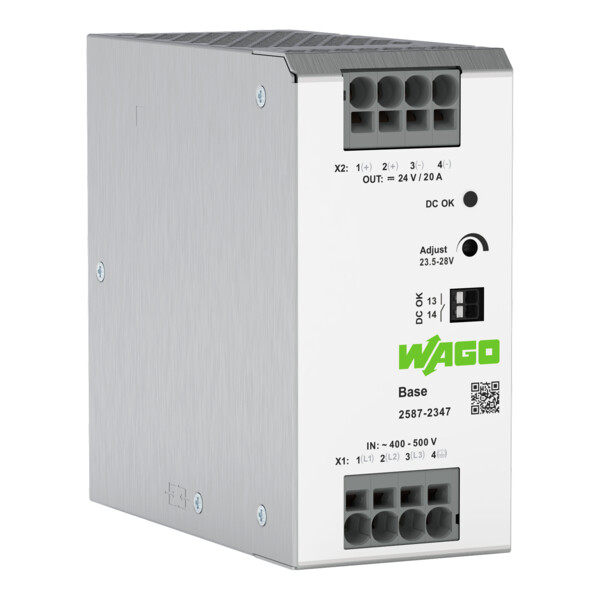 Alimentation à découpage BASE triphasée 400 V AC / 24 V DC - 20 A - Wago - 25872347