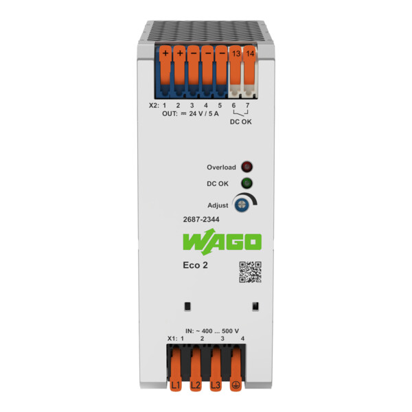 Alimentation à découpage ECO 2 triphasée 400 V AC / 24 V DC - 5 A - Wago - 26872344