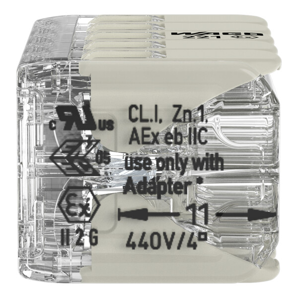 Borne WAGO Ex e 221 Mini 10x4mm² à leviers souple & rigide - Wago - 221490