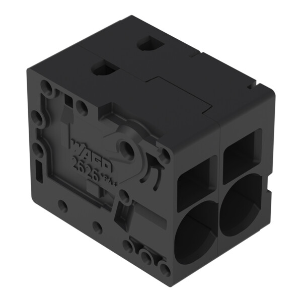 Borne pour circuits imprimés 6mm² pas7.5mm 2 pôles; noir - Wago - 26261102/024604