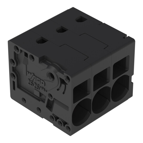 Borne pour circuits imprimés 6mm² pas7.5mm 3 pôles; noir - Wago - 26261103/024604