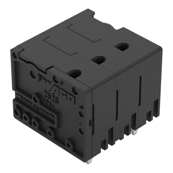 Borne pour circuits imprimés 6mm² pas7.5mm 3 pôles; noir - Wago - 26261103/024604