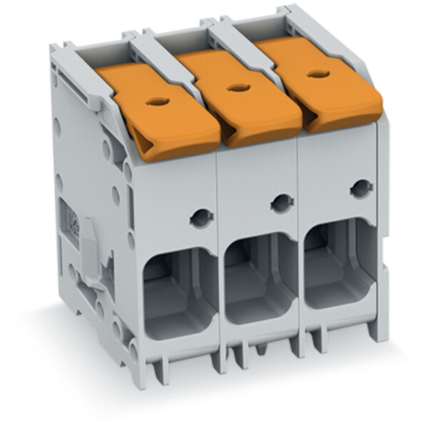 Borne pour circuits imprimés Levier 16mm² pas 10mm 4 pôles; noir - Wago - 26161104/020004