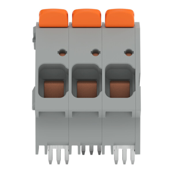 Borne pour circuits imprimés Levier 16mm² pas 10mm 3 pôles; gris - Wago - 26162103/010000