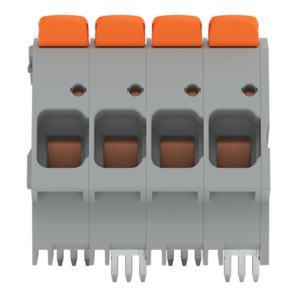Borne pour circuits imprimés Levier 16mm² pas 10mm 4 pôles; gris - Wago - 26162104/020000