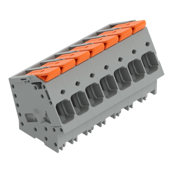 Borne pour circuits imprimés Levier 16mm² pas 10mm 7 pôles; gris - Wago - 26162107/010000