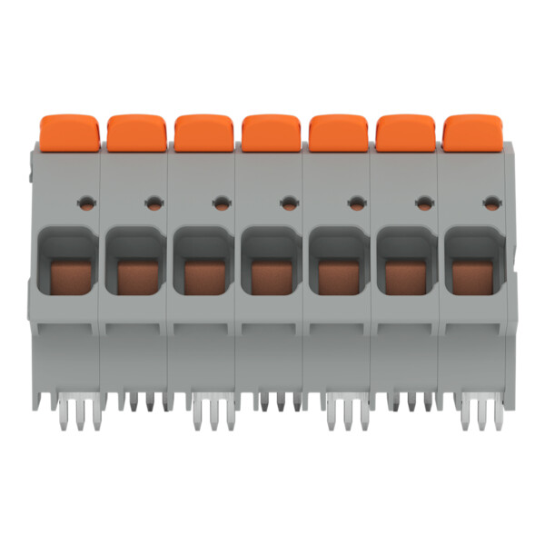 Borne pour circuits imprimés Levier 16mm² pas 10mm 7 pôles; gris - Wago - 26162107/010000