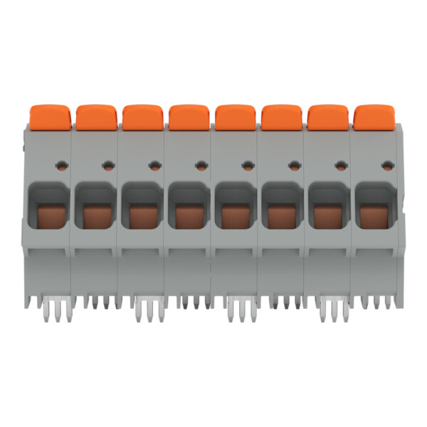 Borne pour circuits imprimés Levier 16mm² pas 10mm 8 pôles; gris - Wago - 26162108/010000