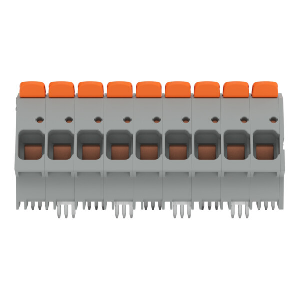 Borne pour circuits imprimés Levier 16mm² pas 10mm 9 pôles; gris - Wago - 26162109/020000