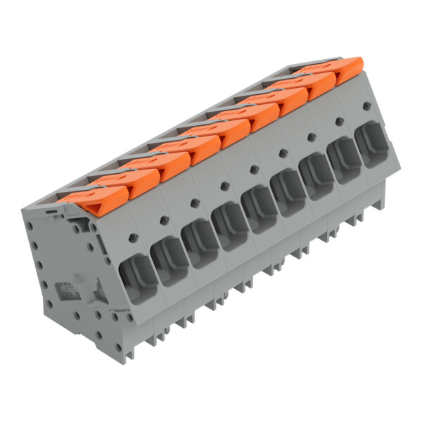 Borne pour circuits imprimés Levier 16mm² pas 10mm 9 pôles; gris - Wago - 26162109/020000