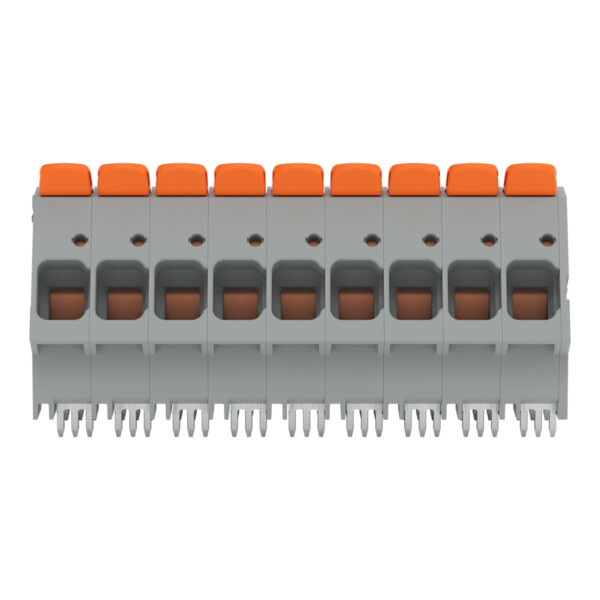 Borne pour circuits imprimés Levier 16mm² pas 10mm 9 pôles; gris - Wago - 26162109