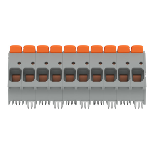 Borne pour circuits imprimés Levier 16mm² pas 10mm 10 pôles; gris - Wago - 26162110/020000