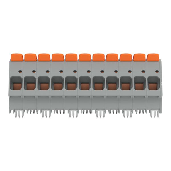 Borne pour circuits imprimés Levier 16mm² pas 10mm 11 pôles; gris - Wago - 26162111/010000