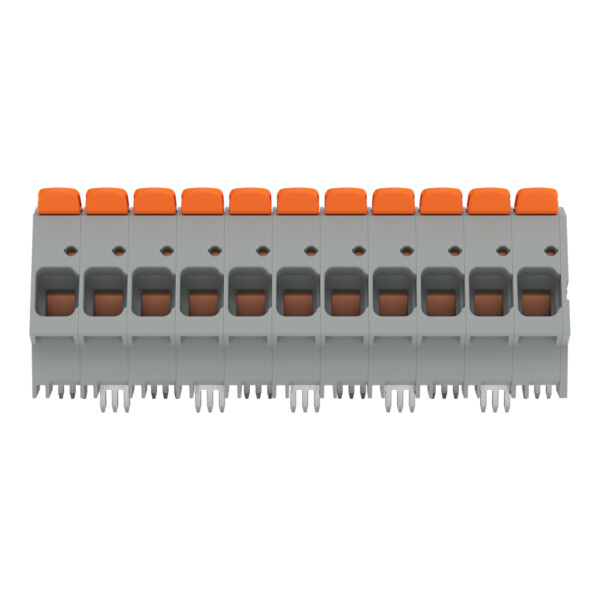 Borne pour circuits imprimés Levier 16mm² pas 10mm 11 pôles; gris - Wago - 26162111/020000