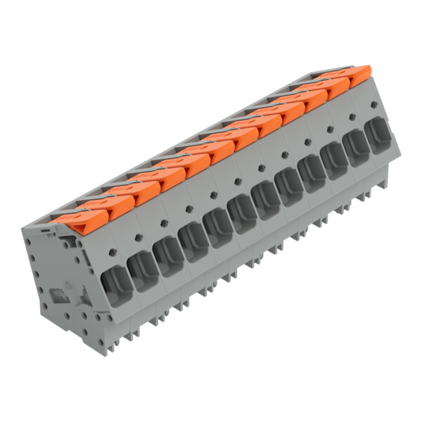 Borne pour circuits imprimés Levier 16mm² pas 10mm 12 pôles; gris - Wago - 26162112/010000