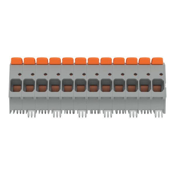 Borne pour circuits imprimés Levier 16mm² pas 10mm 12 pôles; gris - Wago - 26162112/020000