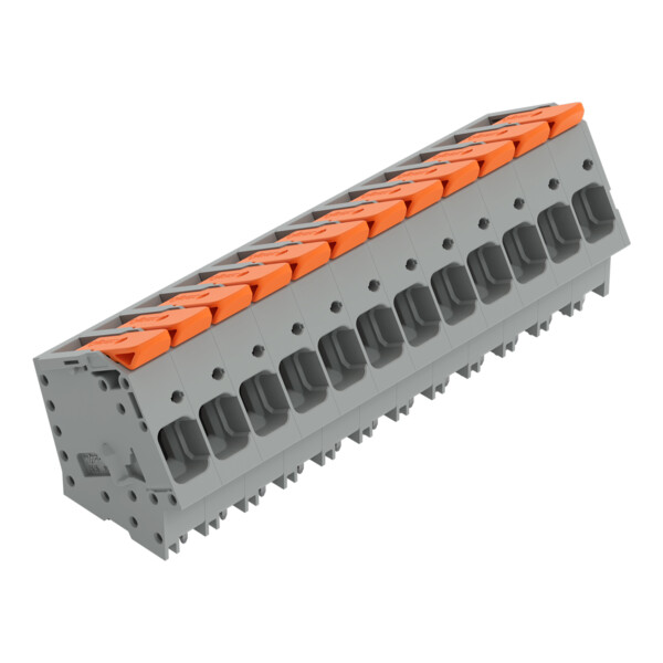 Borne pour circuits imprimés Levier 16mm² pas 10mm 12 pôles; gris - Wago - 26162112