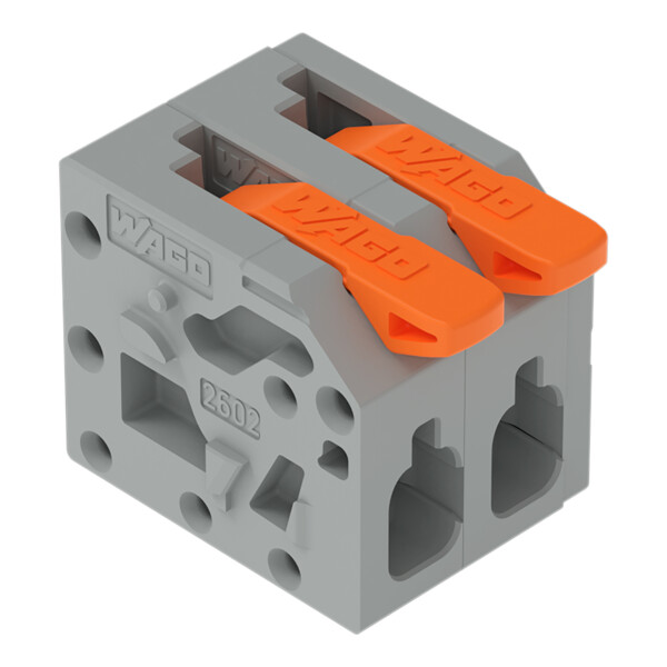 Borne pour circuits imprimés Levier 2,5mm² pas 5mm 2 pôles; gris - Wago - 26021102