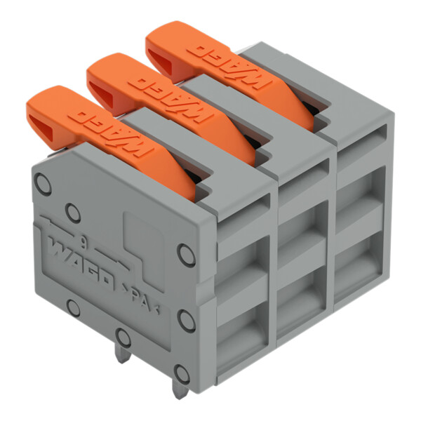 Borne modulaire pour circuits imprimés Levier 2,5mm² pas 5mm 3 pôles; noir - Wago - 26021103/000004