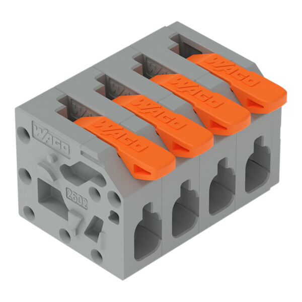 Borne pour circuits imprimés Levier 2,5mm² pas 5mm 4 pôles; gris - Wago - 26021104