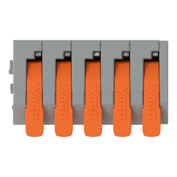 Borne modulaire pour circuits imprimés Levier 2,5mm² pas 5mm 5 pôles; noir - Wago - 26021105/000004