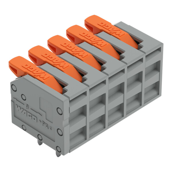 Borne modulaire pour circuits imprimés Levier 2,5mm² pas 5mm 5 pôles; noir - Wago - 26021105/000004
