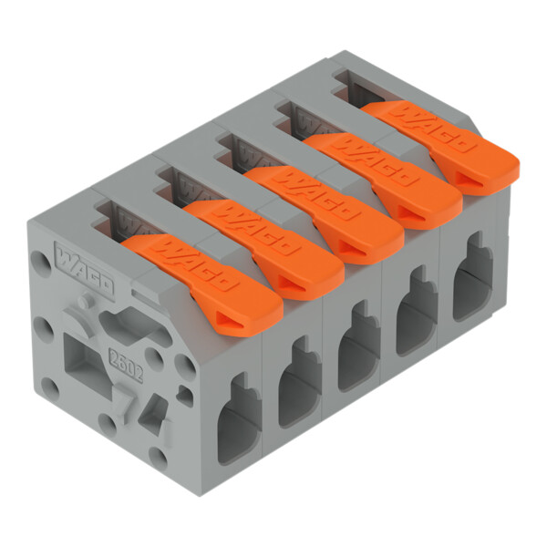 Borne modulaire pour circuits imprimés Levier 2,5mm² pas 5mm 5 pôles; noir - Wago - 26021105/000004