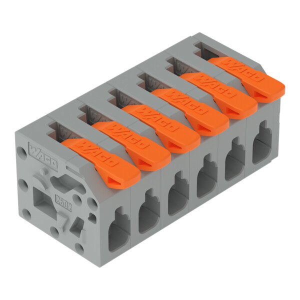 Borne pour circuits imprimés Levier 2,5mm² pas 5mm 6 pôles; gris - Wago - 26021106