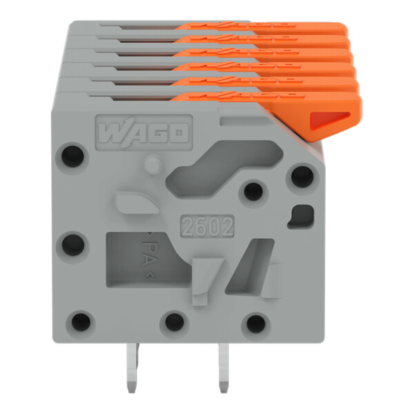 Borne pour circuits imprimés Levier 2,5mm² pas 5mm 6 pôles; gris - Wago - 26021106