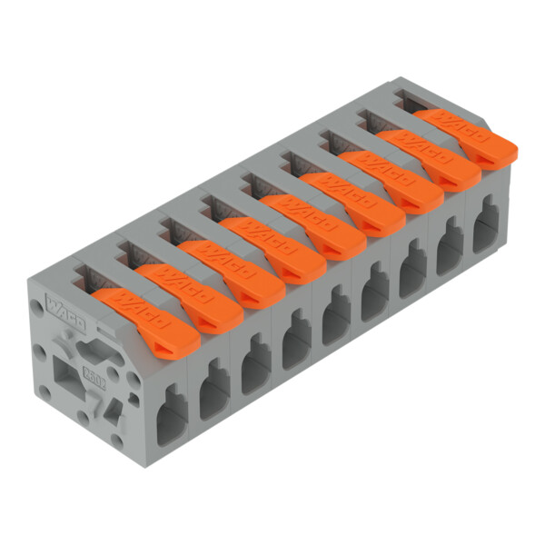 Borne pour circuits imprimés Levier 2,5mm² pas 5mm 9 pôles; gris - Wago - 26021109