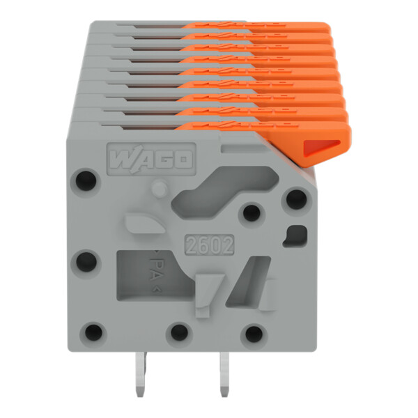 Borne pour circuits imprimés Levier 2,5mm² pas 5mm 9 pôles; gris - Wago - 26021109