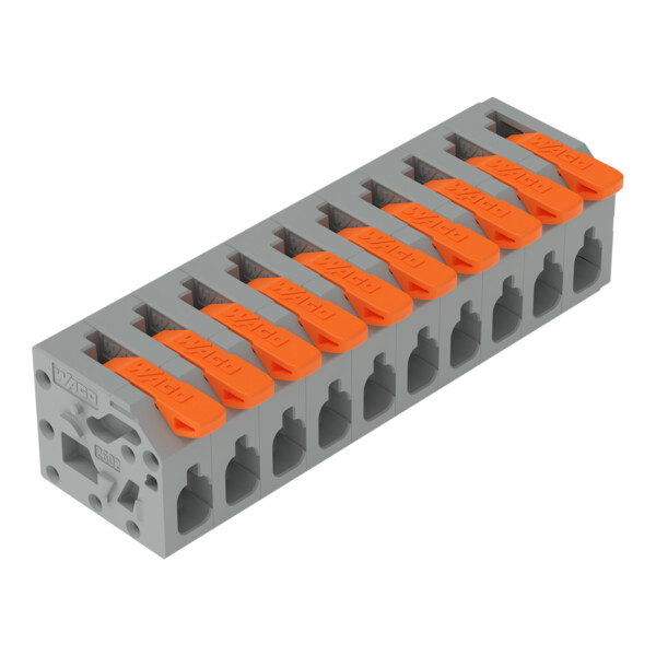 Borne pour circuits imprimés Levier 2,5mm² pas 5mm 10 pôles; gris - Wago - 26021110