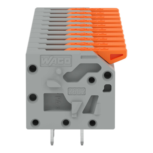 Borne pour circuits imprimés Levier 2,5mm² pas 5mm 10 pôles; gris - Wago - 26021110