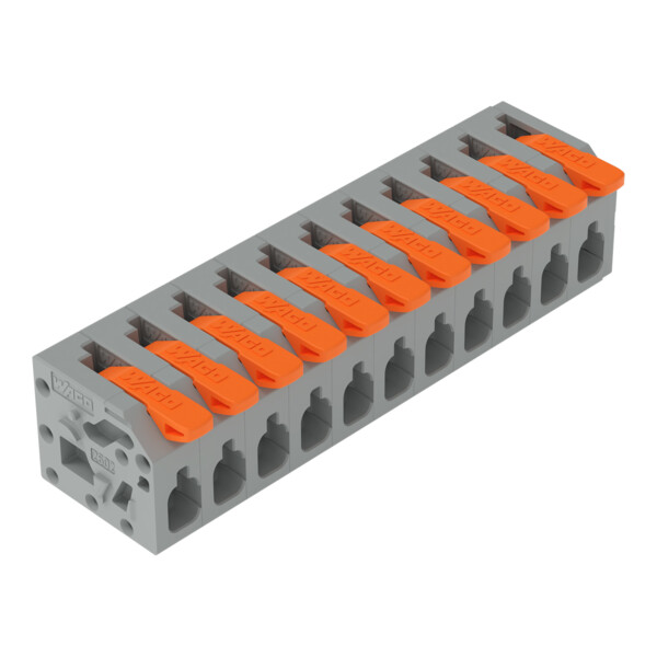 Borne pour circuits imprimés Levier 2,5mm² pas 5mm 11 pôles; gris - Wago - 26021111