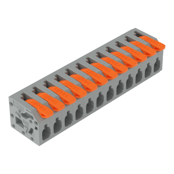 Borne pour circuits imprimés Levier 2,5mm² pas 5mm 12 pôles; gris - Wago - 26021112