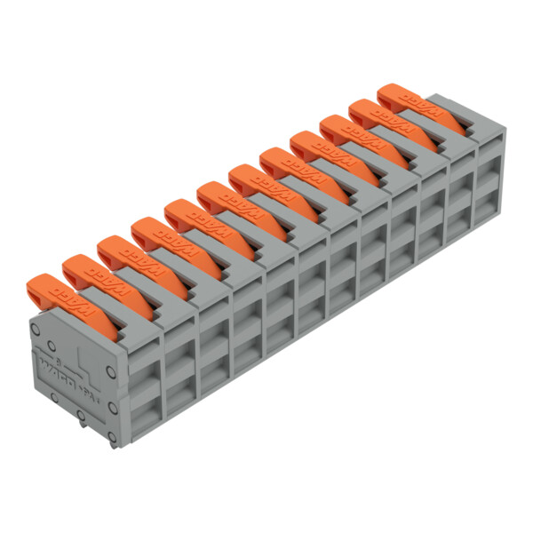 Borne pour circuits imprimés Levier 2,5mm² pas 5mm 14 pôles; gris - Wago - 26021114