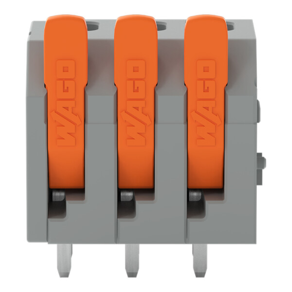 Borne pour circuits imprimés Levier 2,5mm² pas 5mm 3 pôles; gris - Wago - 26023103