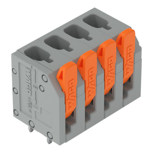 Borne pour circuits imprimés Levier 2,5mm² pas 5mm 4 pôles; gris - Wago - 26023104