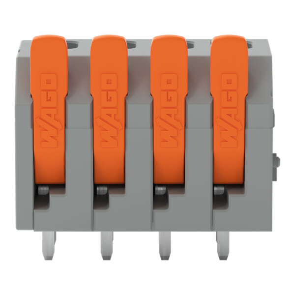 Borne pour circuits imprimés Levier 2,5mm² pas 5mm 4 pôles; gris - Wago - 26023104
