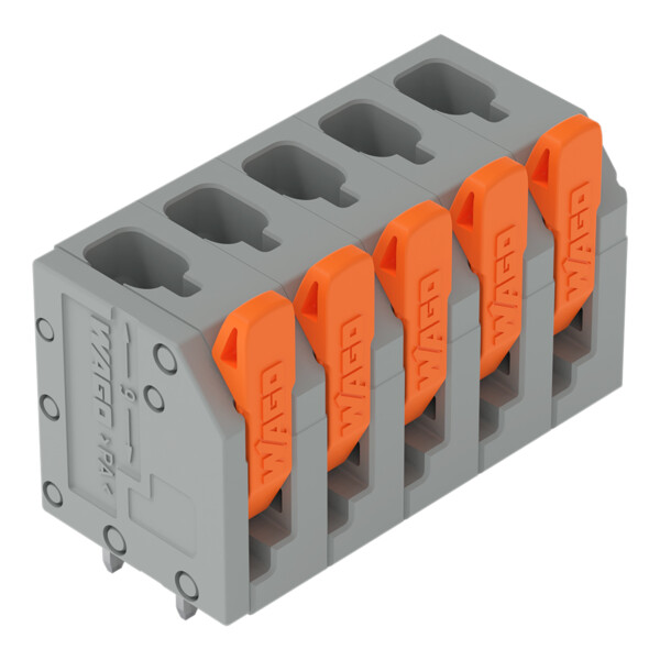 Borne pour circuits imprimés Levier 2,5mm² pas 5mm 5 pôles; gris - Wago - 26023105