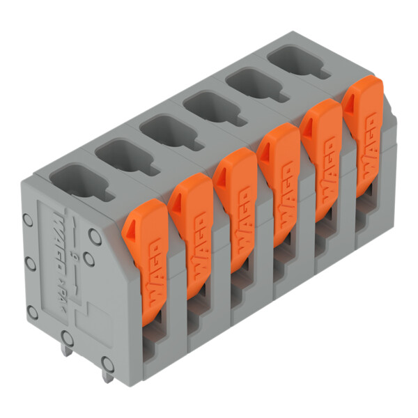 Borne pour circuits imprimés Levier 2,5mm² pas 5mm 6 pôles; gris - Wago - 26023106