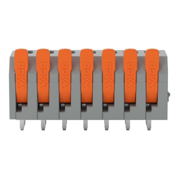 Borne pour circuits imprimés Levier 2,5mm² pas 5mm 7 pôles; gris - Wago - 26023107