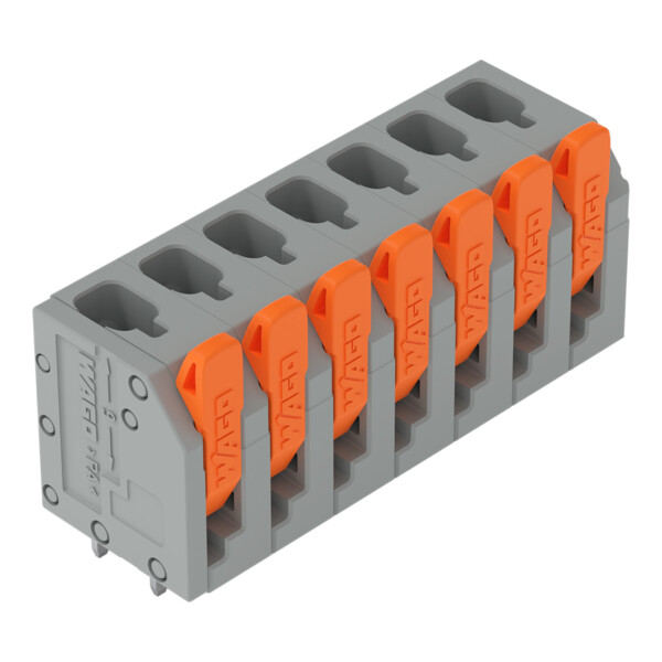 Borne pour circuits imprimés Levier 2,5mm² pas 5mm 7 pôles; gris - Wago - 26023107