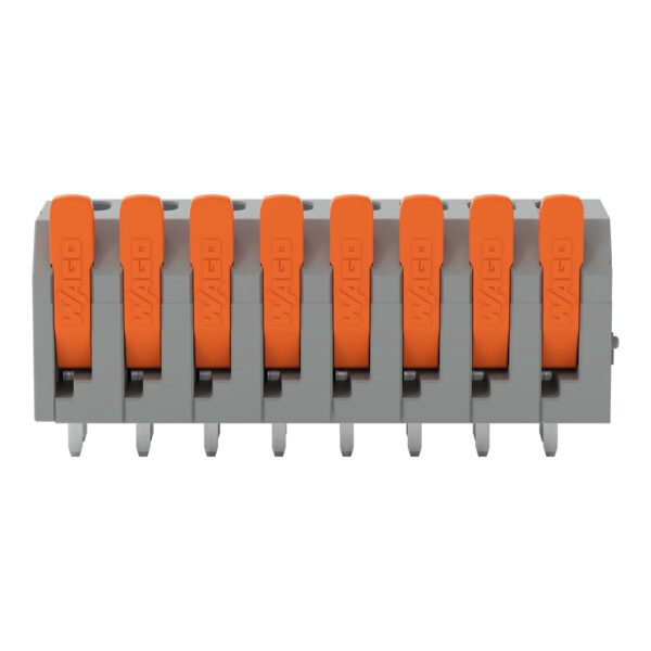 Borne pour circuits imprimés Levier 2,5mm² pas 5mm 8 pôles; gris - Wago - 26023108