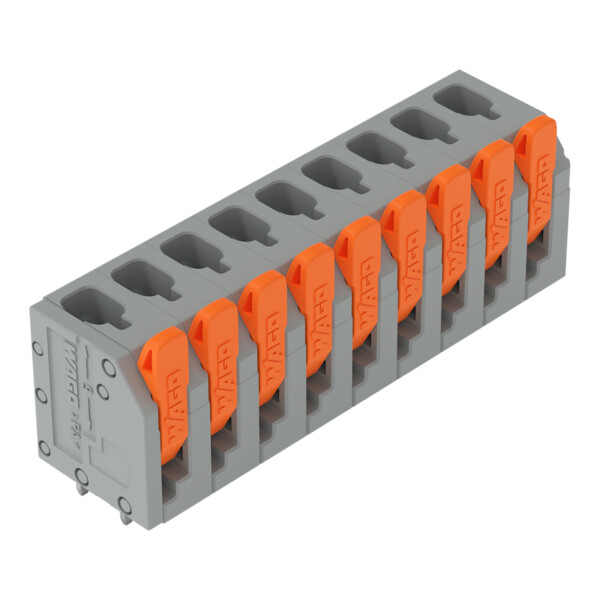 Borne pour circuits imprimés Levier 2,5mm² pas 5mm 9 pôles; gris - Wago - 26023109