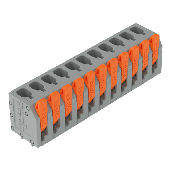 Borne pour circuits imprimés Levier 2,5mm² pas 5mm 11 pôles; gris - Wago - 26023111