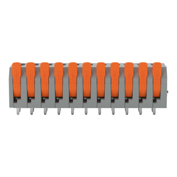 Borne pour circuits imprimés Levier 2,5mm² pas 5mm 11 pôles; gris - Wago - 26023111