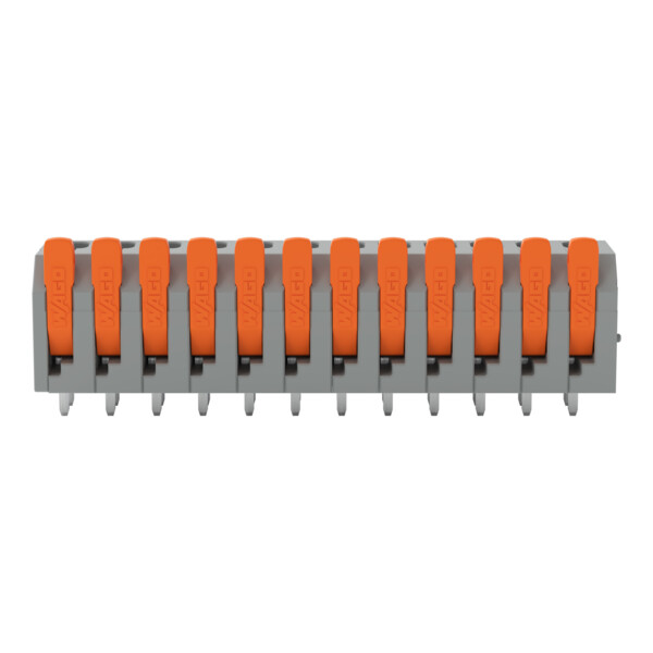 Borne pour circuits imprimés Levier 2,5mm² pas 5mm 12 pôles; gris - Wago - 26023112