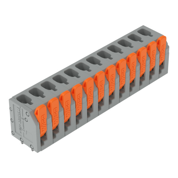 Borne pour circuits imprimés Levier 2,5mm² pas 5mm 12 pôles; gris - Wago - 26023112